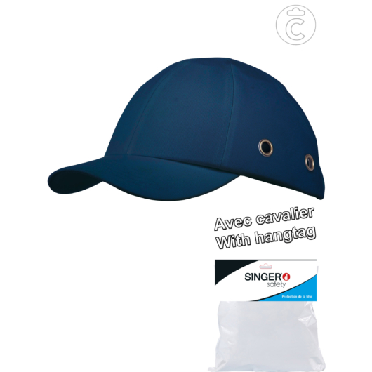 Ütésgátló  Baseball típusú ABS sapka Kék szín, Akasztós csomagolás