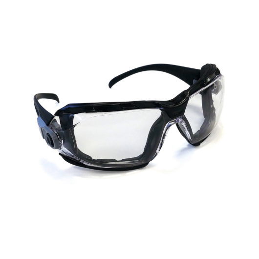 Nagy látómezős víztiszta szemüveg kivehető habkerettel dönthető szárakkal
