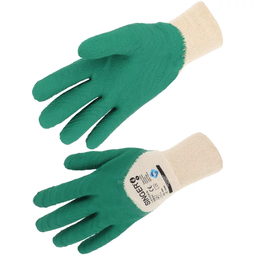 Latex kesztyű varrot pamut kézháttal 3/4 mártva