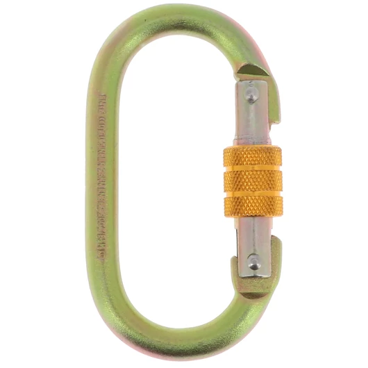 Ovális acél karabiner csavaros rögzítéssel 18mm nyitás