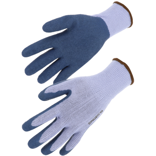 Latex tenyérben mártott kesztyű szellőző kézhát kék szín