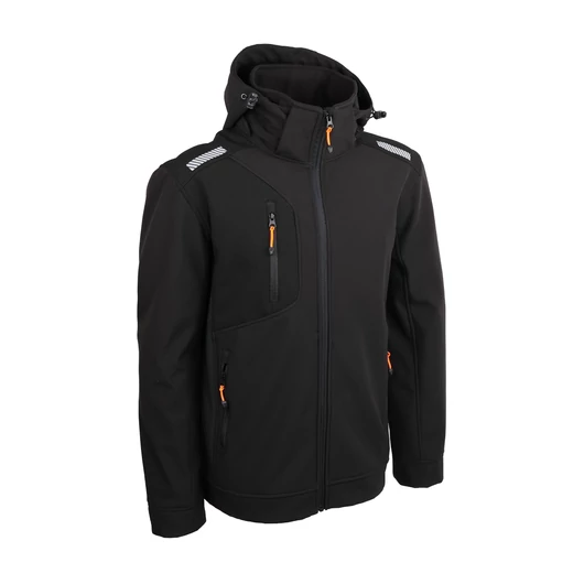 Softshell kabát. 94% polieszter és 6% elasztán, ripstop, TPU bevonat, 300g/m2