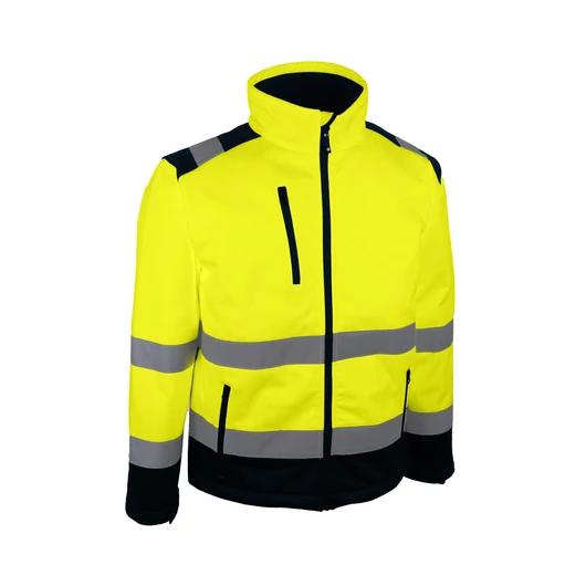Láthatósági háromrétegű softshell kabát gyapjú béléssel  TPU membránnal