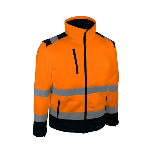 Láthatósági háromrétegű softshell kabát gyapjú béléssel  TPU membránnal