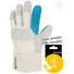 Picture 3/3 -Safety glove. Cow split leather palm. Green spilt reinforcement on palm, thumb a