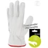 Picture 3/3 -All cow grain leather glove. Grey colour. Elasticated wrist.