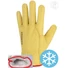 Picture 3/3 -All yellow cow grain leather glove. Fully fur boa lined.