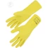 Kép 1/4 - Vegyi védelemre minősített Latex kesztyű bolyhos pamut belsővel sárga szín 30cm hosszú