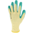 Kép 3/3 - Latex krepp bevonatú tenyérben mártott pamut kesztyű szellőző kézhát zöld/sárga szín